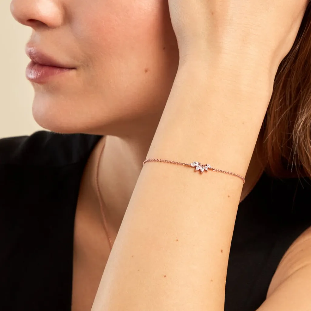 Histoire d'Or Bracelet Duchesse De Zirconium argent rose oxyde Discount