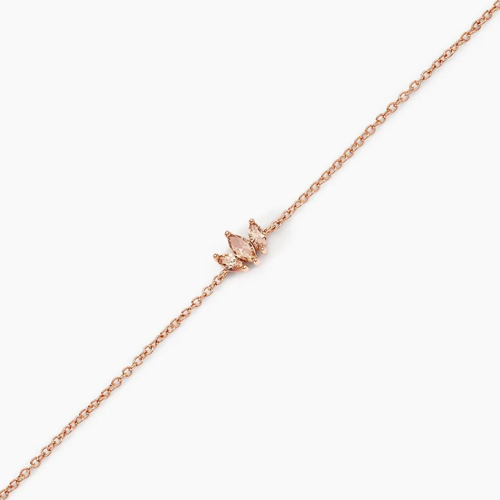 Histoire d'Or Bracelet Duchesse Argent Rose Oxyde De Zirconium Hot