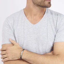 Histoire d'Or Bracelet Eric Acier Blanc Pierre De Synthese Hot