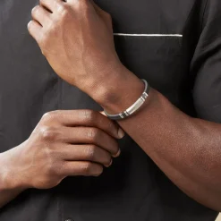 Histoire d'Or Bracelet Eric Acier Blanc Pierre De Synthese Hot