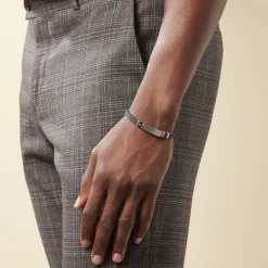 Histoire d'Or Bracelet Eric Acier Blanc Pierre De Synthese Hot