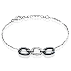 Histoire d'Or Bracelet Eulalie Argent Blanc Céramique Et Oxyde De Zirconium Hot