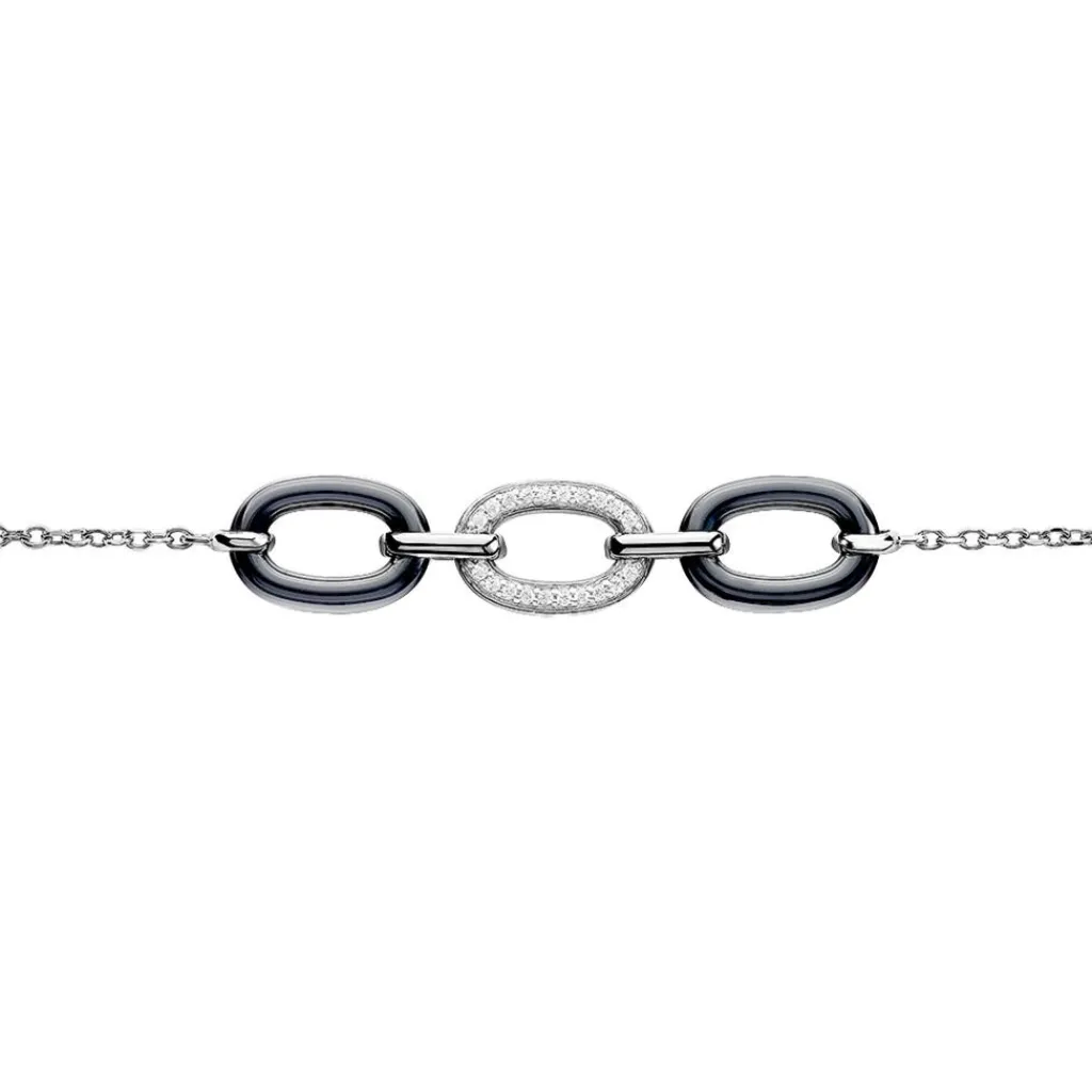 Histoire d'Or Bracelet Eulalie Argent Blanc Céramique Et Oxyde De Zirconium Hot