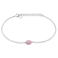 Histoire d'Or Bracelet Evren Argent Blanc Quartz Rose Hot