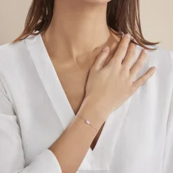 Histoire d'Or Bracelet Evren Argent Blanc Quartz Rose Hot
