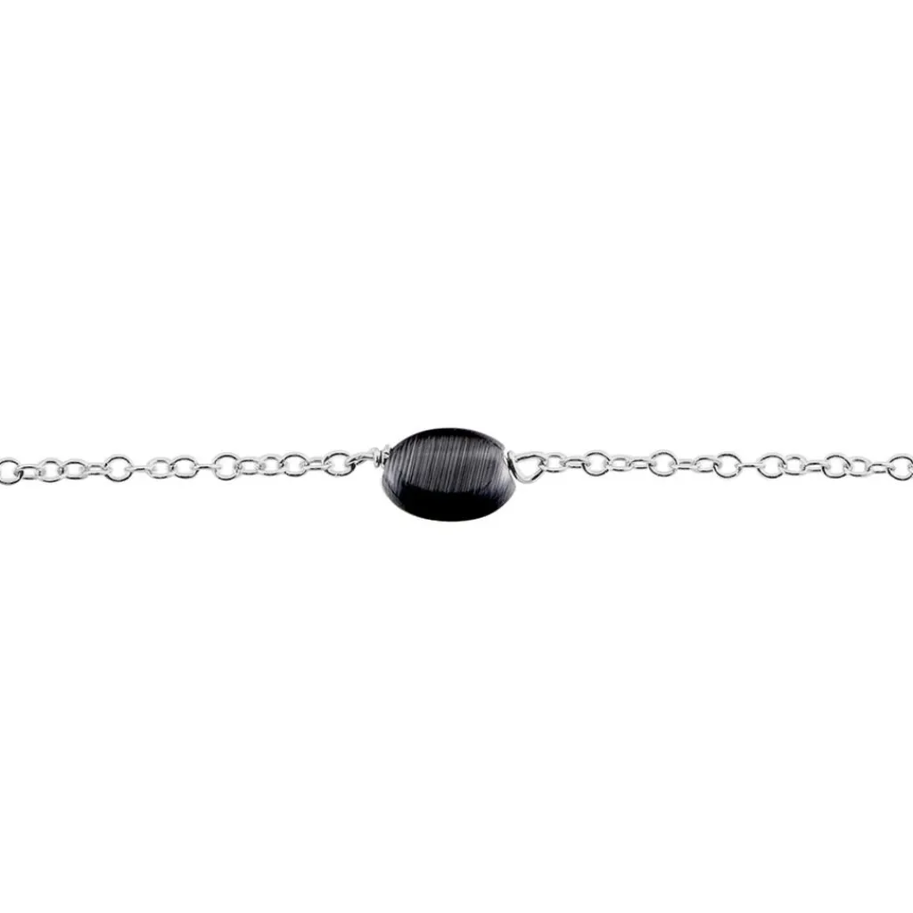 Histoire d'Or Bracelet Evren Argent Blanc Pierre De Synthese argent blanc pierre noire Discount
