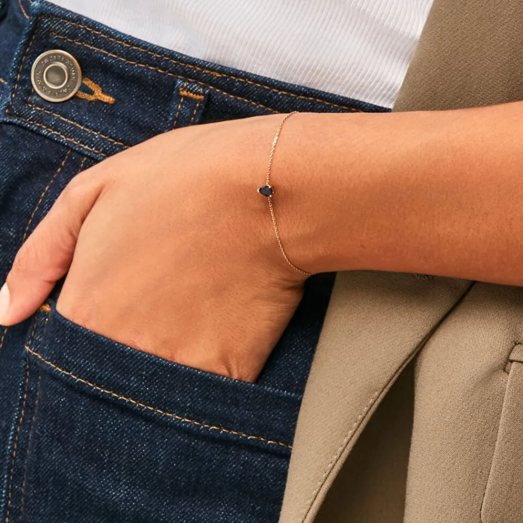 Histoire d'Or Bracelet Gathbiyya Or Jaune Saphir Hot