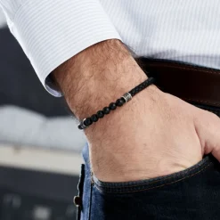 JOURDAN Bracelet Genaelleae Acier Blanc Agate Clearance