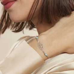 Histoire d'Or Bracelet Grethel Argent Blanc Turquoise Outlet
