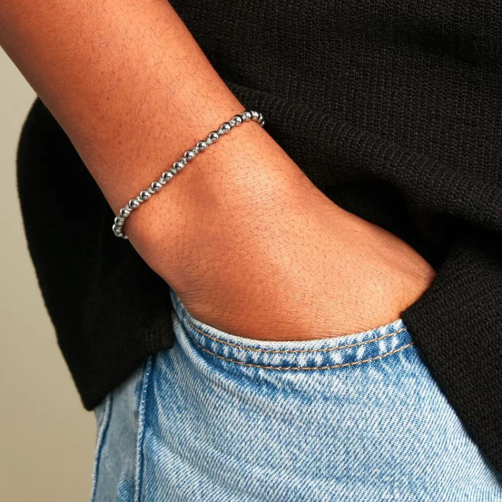 Histoire d'Or Bracelet Henrik Acier Blanc New