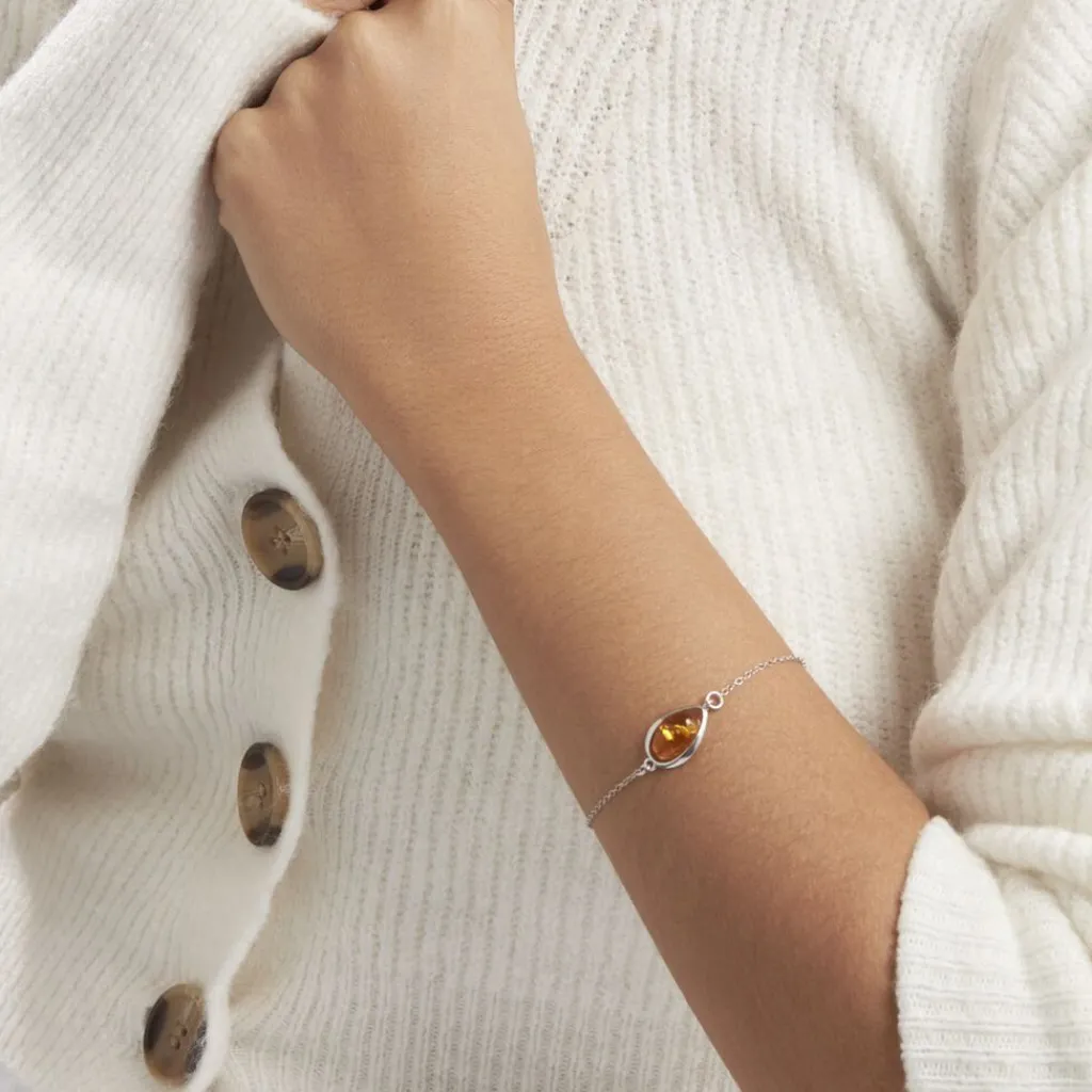 Histoire d'Or Bracelet Hilda Argent Blanc Ambre Sale