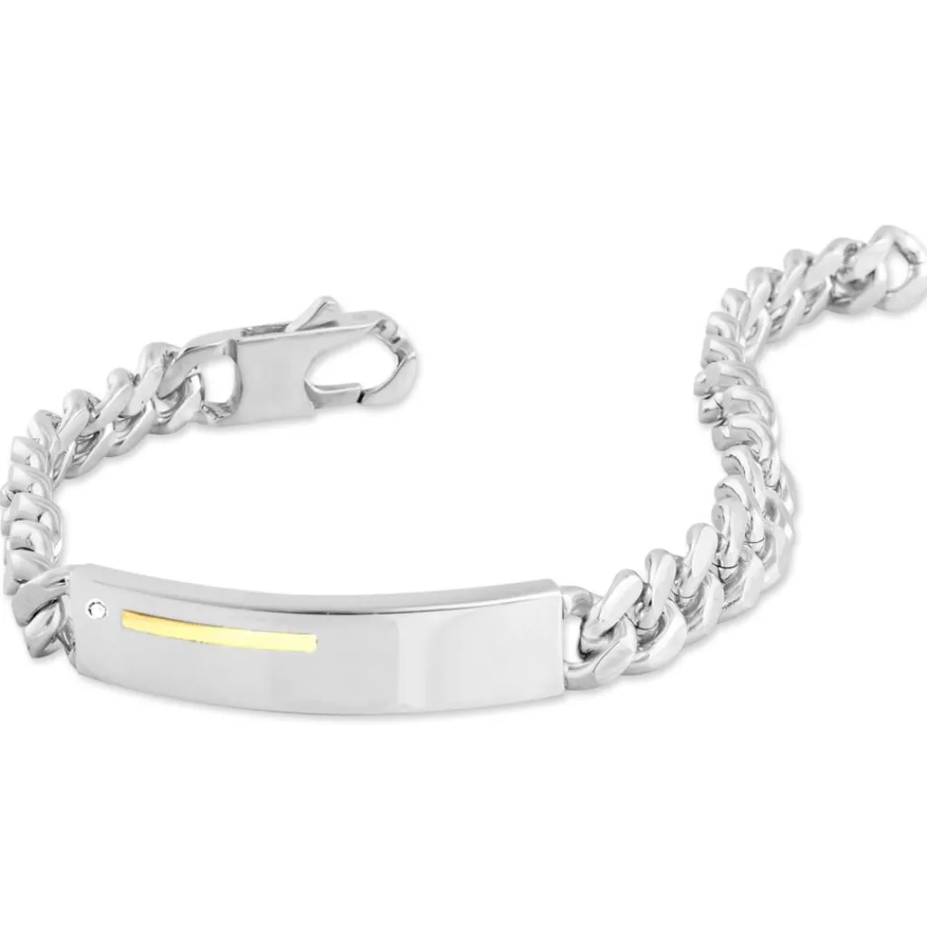 JOURDAN Bracelet Identité Adoline Acier Blanc Diamant Outlet
