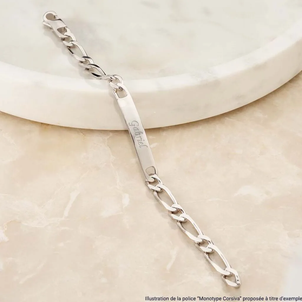 JOURDAN Bracelet Identité Adoline Acier Blanc Diamant Outlet