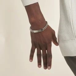 JOURDAN Bracelet Identité Adoline Acier Blanc Diamant Outlet