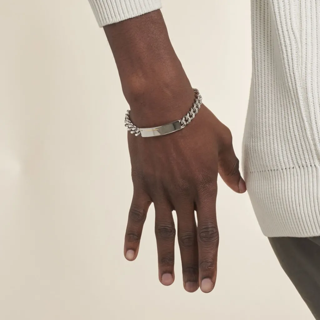 JOURDAN Bracelet Identité Adoline Acier Blanc Diamant Outlet