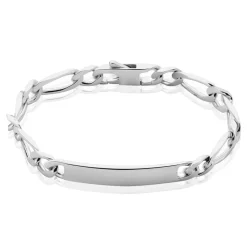 Histoire d'Or Bracelet Identité Anilo Maille Alternee 1/1 Argent Blanc Online