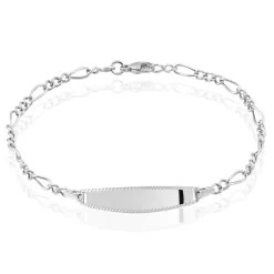 Histoire d'Or Bracelet Identité Bartolomee Maille Alternee 1/3 or blanc Outlet