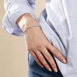 Histoire d'Or Bracelet Identité Casper Argent Blanc Discount