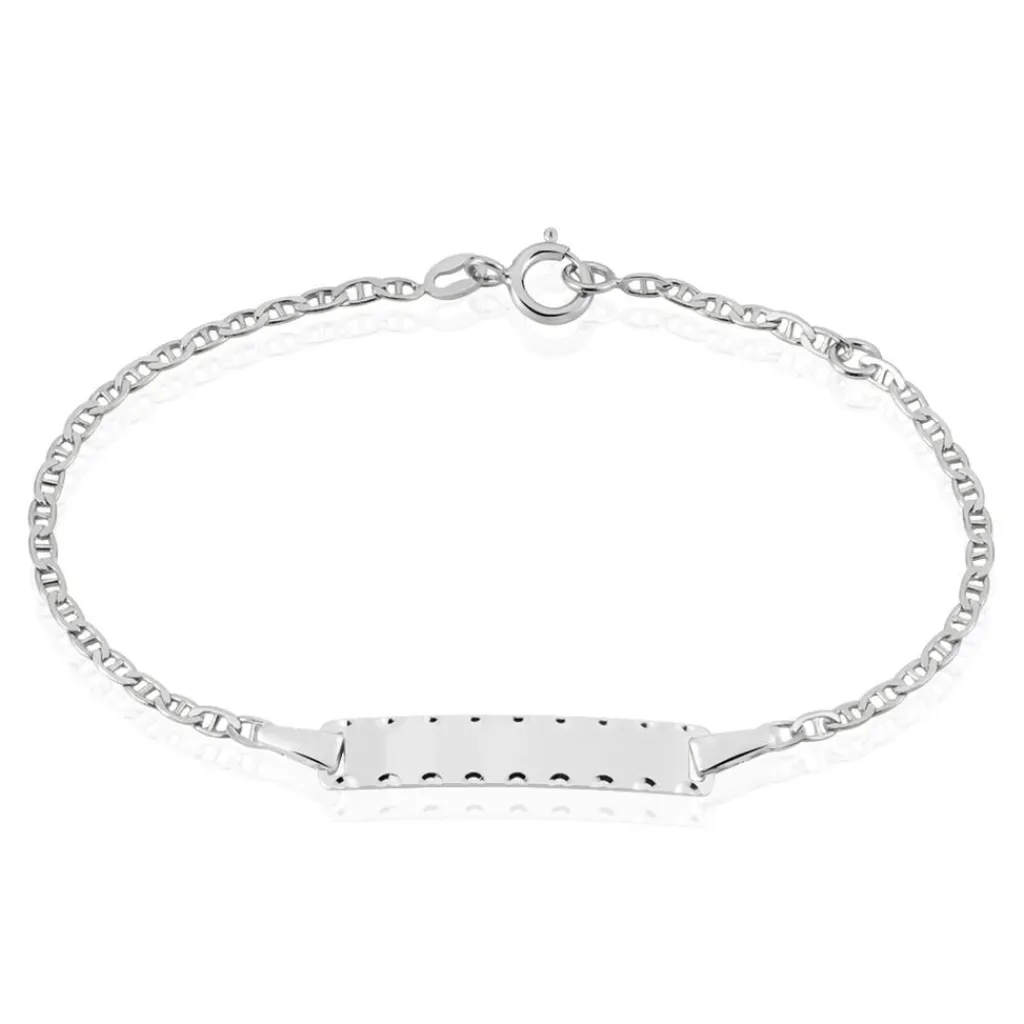 Histoire d'Or Bracelet Identité Esta Maille Forçat or blanc Sale