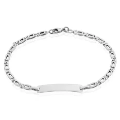 Histoire d'Or Bracelet Identité Fanelia Maille Marine or blanc Online
