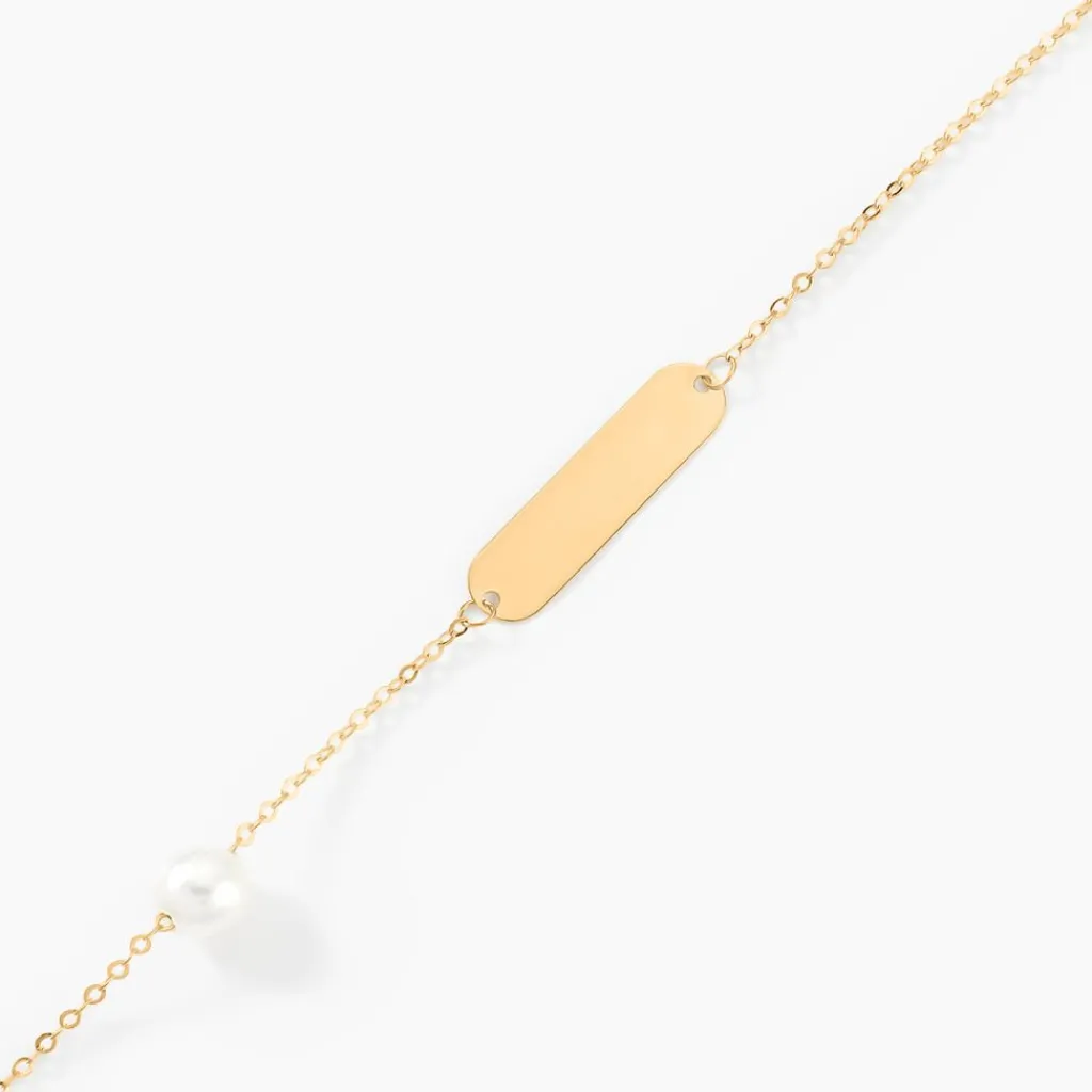 Histoire d'Or Bracelet Identité Helee Or Jaune Perle De Culture New