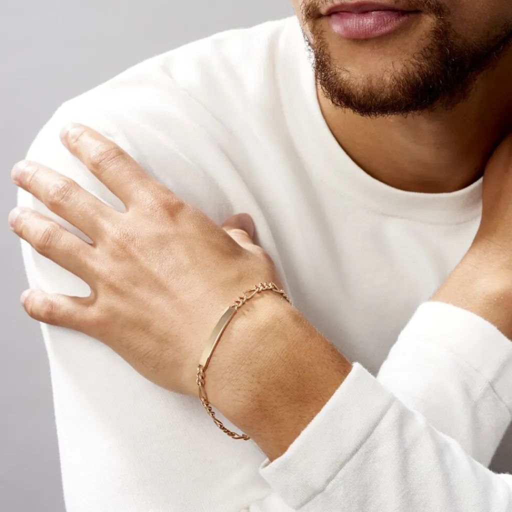 Histoire d'Or Bracelet Identité Plaqué Or Jaune Bixente Clearance