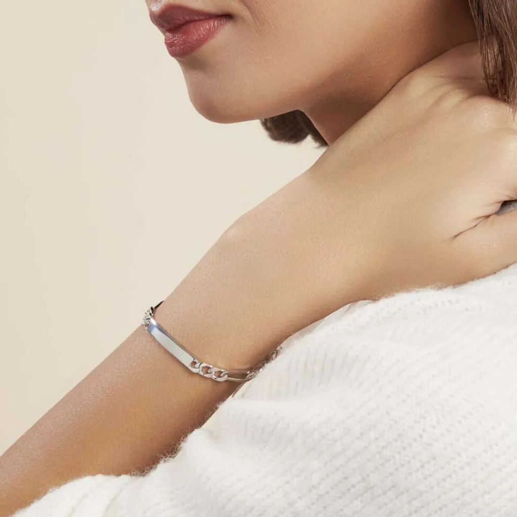 Histoire d'Or Bracelet Identité Vivian Argent Blanc Discount