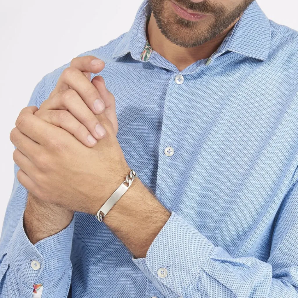 Histoire d'Or Bracelet Identité Vivian Maille Alternee 1/3 Argent Blanc Outlet