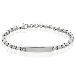 Histoire d'Or Bracelet Identite Acier Blanc Doryan Clearance