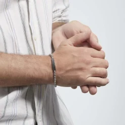 Histoire d'Or Bracelet Identite Acier Blanc Doryan Clearance