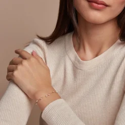 Histoire d'Or Bracelet Identitée Jazmin Or Jaune Perle De Culture Hot