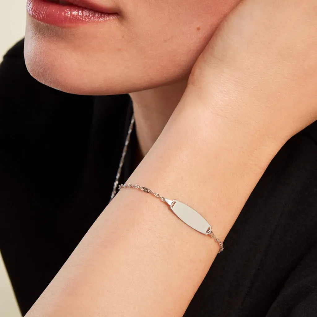 Histoire d'Or Bracelet Identitée Myline Argent Blanc Hot
