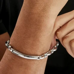 Histoire d'Or Bracelet Identitée Zion Acier Blanc Clearance