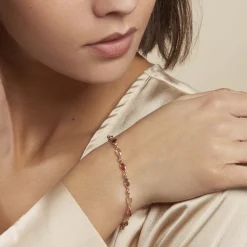 Histoire d'Or Bracelet Ilvaae Plaqué Or Jaune Pierre De Synthese plaqué or jaune pierre rose Discount