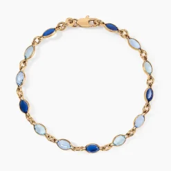 Histoire d'Or Bracelet Ilvaae Plaqué Or Jaune Pierre De Synthese plaqué or jaune pierre bleu Discount