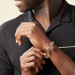 Histoire d'Or Bracelet Iris Or Bicolore Maille Gourmette Sale