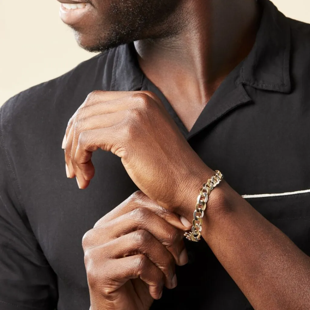 Histoire d'Or Bracelet Iris Or Bicolore Maille Gourmette Sale