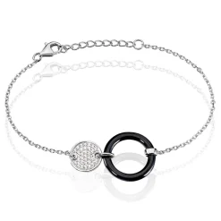 Histoire d'Or Bracelet Issara Argent Blanc Céramique Et Oxyde De Zirconium Discount