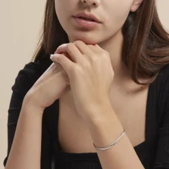 Histoire d'Or Bracelet Izel Maille Anglaise Or Blanc Discount