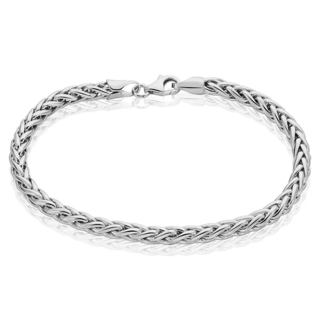 Histoire d'Or Bracelet Jany Maille Palmier or blanc New