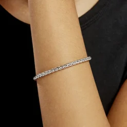 Histoire d'Or Bracelet Jany Maille Palmier or blanc New