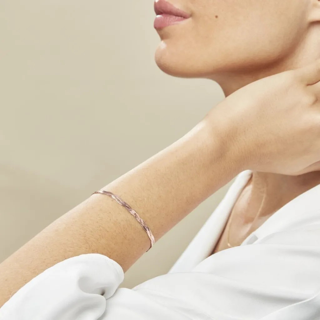 Histoire d'Or Bracelet Jasmin Tresse Or Rose Outlet