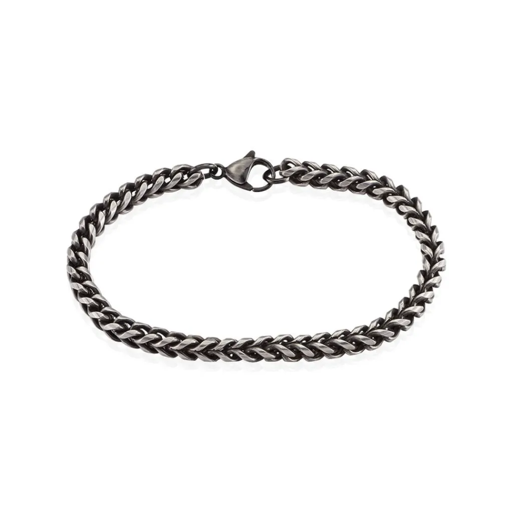 Histoire d'Or Bracelet Jasone Maille Franco Acier Gris Outlet