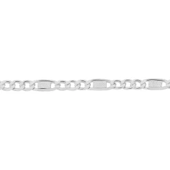 Histoire d'Or Bracelet Jeremi Maille Alternee 1/3 Et Plaquettes Argent Blanc Discount
