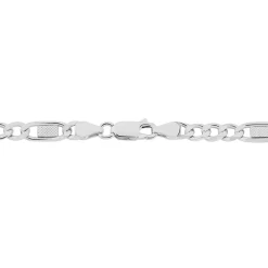 Histoire d'Or Bracelet Jeremi Maille Alternee 1/3 Et Plaquettes Argent Blanc Discount