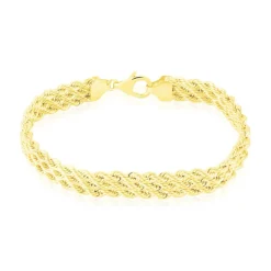 Histoire d'Or Bracelet Jerry Maille Corde 3 Rangs or jaune Best