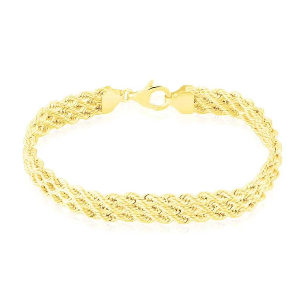 Histoire d'Or Bracelet Jerry Maille Corde 3 Rangs or jaune Best