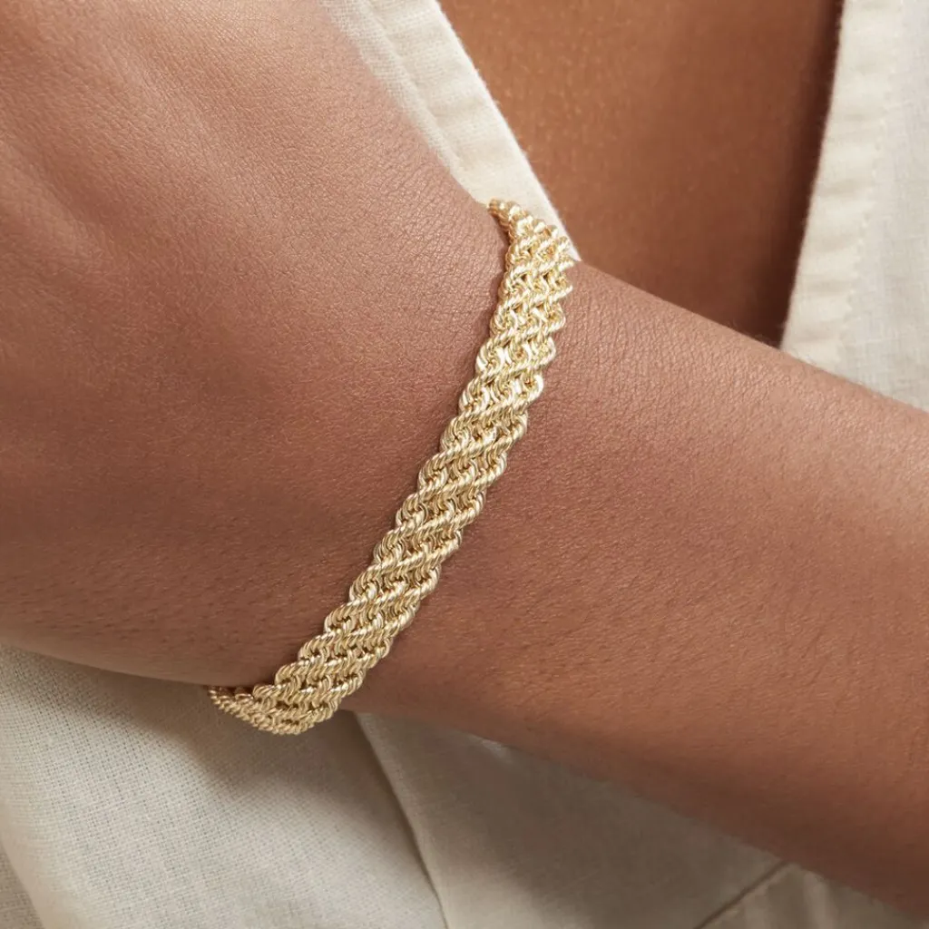 Histoire d'Or Bracelet Jerry Maille Corde 3 Rangs or jaune Best