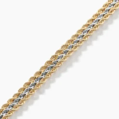 Histoire d'Or Bracelet Jerry Maille Corde 3 Rangs or bicolore Outlet