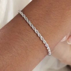 Histoire d'Or Bracelet Jerry Maille Corde or blanc